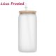 16oz Sublimation Glass Can Bamboo Lid - Frosted