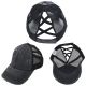 Distressed Ponytail Cap - Charcoal