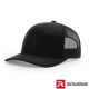 Richardson - 112 Snapback Trucker Cap - Black/ Black